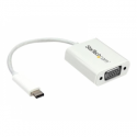 StarTech.com USB-C to VGA Adapter - White - 1080p - Video Converter For Your MacBook Pro / Projector / VGA Display (CDP2VGAW) - USB / VGA adapter - USB-C (M) to HD-15 (VGA) (F) - USB 3.1 Gen 1 / Thunderbolt 3 - 17.5 m - USB power, 1920 x 1200 (WUXGA) support - white - for P / N: TB3DK2DPPD, TB3DK2DPPDUE, TB3DK2DPW, TB3DK2DPWUE, TB3DKDPMAW, TB3DKDPMAWUE