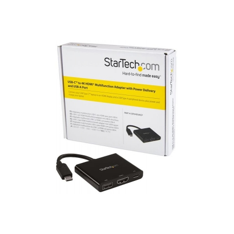 StarTech.com USB-C to HDMI Adapter - 4K 30Hz - Thunderbolt 3 Compatible - with Power Delivery (USB PD) - USB C Adapter Converter (CDP2HDUACP) - Docking station - USB-C  /  Thunderbolt 3 - HDMI - 5