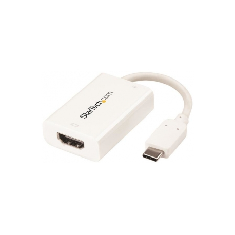 StarTech.com USB C to HDMI 2.0 Adapter with Power Delivery, 4K 60Hz USB Type-C to HDMI Display / Monitor Video Converter, 60W PD Pass-Through Charging Port, Thunderbolt 3 Compatible, Black - USB-C Display Adapter (CDP2HDUCP) - Adapter - USB-C male to HDMI, USB-C (power only) female - black - USB Power Delivery (60W), 4K60Hz (4096 x 2160) support - 1