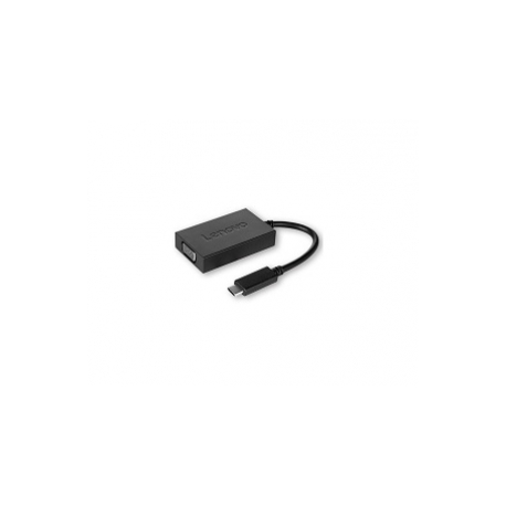Lenovo USB C to VGA Plus Power Adapter - External video adapter - USB-C - VGA - for 100e Chromebook; Miix 720-12; Thinkpad 13; ThinkPad P51s; T470; X1 Tablet; X1 Yoga - 0