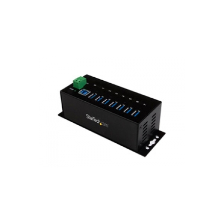 StarTech.com 7 Port Industrial USB 3.0 Hub - ESD Protection - Hub - 7 x SuperSpeed USB 3.0 - DIN rail mountable, wall-mountable - DC power - for P / N: ITB20D3250, USB312SAT3CB, USB315CB2M, USBLT1MWS, USBLT2MBR, USBLTM1MBK, USBLTM1MWH - 0