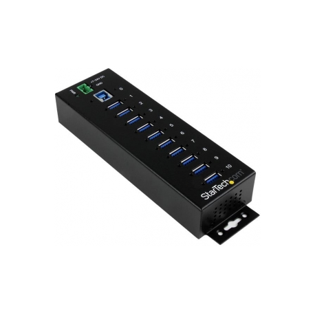 StarTech.com 10 Port Industrial USB 3.0 Hub - ESD and Surge Protection - Hub - 10 x SuperSpeed USB 3.0 - DIN rail mountable - DC power - for P / N: ITB20D3250, USB312SAT3CB, USB315CB2M, USBLT1MWS, USBLT2MBR, USBLTM1MBK, USBLTM1MWH - 6
