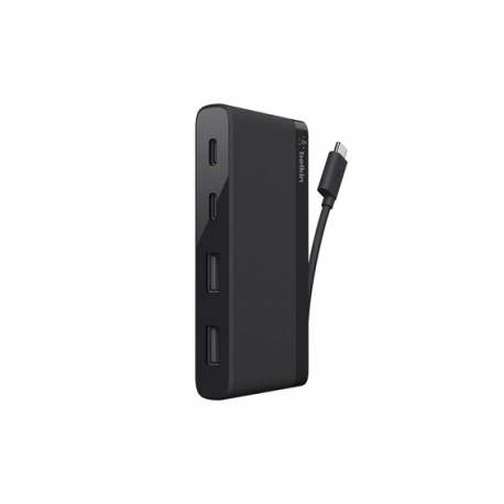 Belkin USB-C 4-Port Mini Hub - Hub - 4 x SuperSpeed USB 3.0 - desktop - 4