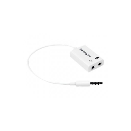 StarTech.com 4 Position Microphone and Headphone Splitter 3.5 mm 4 Pin  /  4 Pole Mic and Audio Combo Splitter Cable (MUYHSMFFADW) - Headset splitter - stereo mini jack female to 4-pole mini jack male - 15.25 cm - white - for P / N: MUHSMF2M - 0