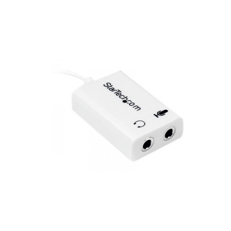 StarTech.com 4 Position Microphone and Headphone Splitter 3.5 mm 4 Pin  /  4 Pole Mic and Audio Combo Splitter Cable (MUYHSMFFADW) - Headset splitter - stereo mini jack female to 4-pole mini jack male - 15.25 cm - white - for P / N: MUHSMF2M - 1