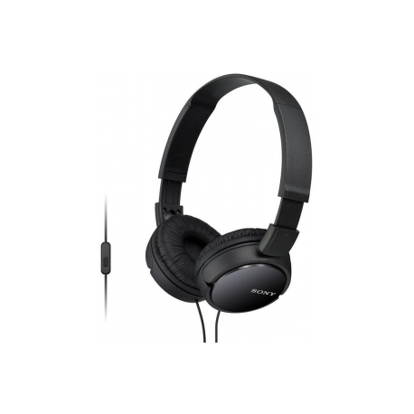 Sony MDR-ZX110AP - Headphones with mic - full size - wired - 3.5 mm jack - black - 0