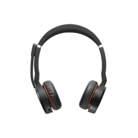 Jabra Evolve 75 MS Stereo - Headset - on-ear - Bluetooth - wireless - active noise cancelling - USB - Certified for Skype for Business - 0