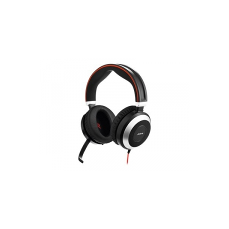 Jabra Evolve 80 UC stereo - Headset - full size - wired - active noise cancelling - 3.5 mm jack - 0