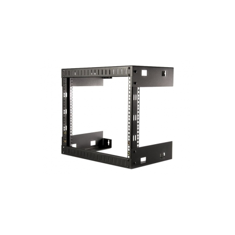 StarTech.com 8U 19" Wall Mount Network Rack - 12" Deep 2 Post Open Frame Server Room Rack for Data / AV / IT / Computer Equipment / Patch Panel with Cage Nuts & Screws 135lb Capacity, Black (RK812WALLO) - Rack - black - 8U - 19" - for P / N: CABCAGENUTS6, CABSCREWM52, CABSCREWSM6, CABSCRWM520, CABSCRWM620, CABSCRWS1224 - 0