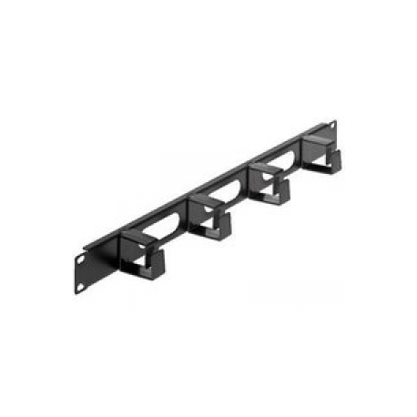 Intellinet 19" Cable Management Panel, 1U, 4 short plastic rings, Black - Rack cable management panel - black, RAL 9005 - 1U - 19" - 0