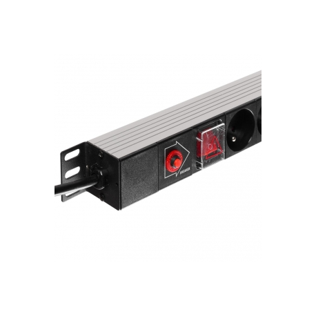 Netrack vertical power distribution unite 19'' 1U, 230V/16A, 20xE, ALU