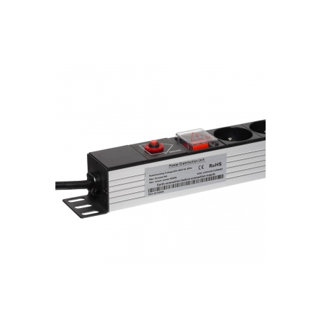 Netrack vertical power distribution unite 19'' 1U, 230V/16A, 20xE, ALU