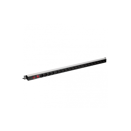Netrack vertical power distribution unite 19'' 1U, 230V/16A, 20xE, ALU