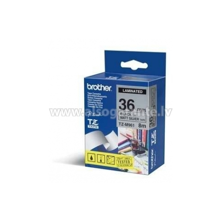 Brother TZe-M961 - Black on matte silver - Roll (3.6 cm x 8 m) 1 cassette(s) laminated tape - for P-Touch PT-3600, 550, 9200, 9400, 9500, 9600, 9700, 9800, D800, P900, P950 - 0