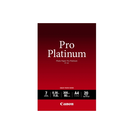 Canon Pro Platinum PT-101 - High-glossy - 300 micron - A2 (420 x 594 mm) - 300 g / m² - 20 sheet(s) photo paper - 1