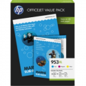 HP 953XL Office Value Pack - 3-pack - High Yield - colour (cyan, magenta, yellow) - ink cartridge  /  paper kit - for Officejet Pro 77XX, 82XX, 87XX