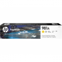 HP 981A - 69 ml - yellow - original - PageWide - ink cartridge - for PageWide Enterprise Color MFP 586; PageWide Managed Color E55650