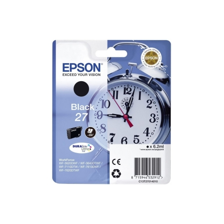 Epson 27 - 6.2 ml - black - original - ink cartridge - for WorkForce WF-3620, WF-3640, WF-7110, WF-7210, WF-7610, WF-7620, WF-7710, WF-7715, WF-7720 - 1