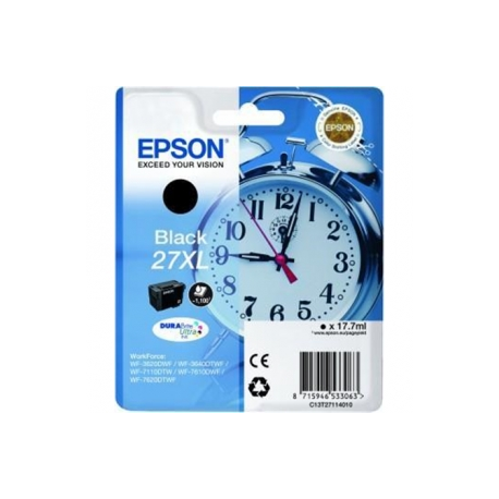 Epson 27XL - 17.7 ml - XL - black - original - ink cartridge - for WorkForce WF-3620, WF-3640, WF-7110, WF-7210, WF-7610, WF-7620, WF-7710, WF-7715, WF-7720 - 1