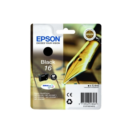 Epson 16 - 5.4 ml - black - original - ink cartridge - for WorkForce WF-2010, 2510, 2520, 2530, 2540, 2630, 2650, 2660, 2750, 2760 - 0