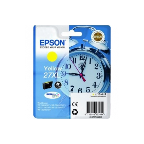 Epson 27XL - 10.4 ml - XL - yellow - original - ink cartridge - for WorkForce WF-3620, WF-3640, WF-7110, WF-7210, WF-7610, WF-7620, WF-7710, WF-7715, WF-7720 - 1