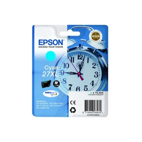 Epson 27XL - 17.7 ml - XL - cyan - original - ink cartridge - for WorkForce WF-3620, WF-3640, WF-7110, WF-7210, WF-7610, WF-7620, WF-7710, WF-7715, WF-7720 - 1