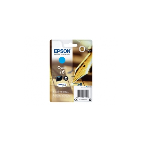 Epson 16 - 3.1 ml - cyan - original - ink cartridge - for WorkForce WF-2010, 2510, 2520, 2530, 2540, 2630, 2650, 2660, 2750, 2760 - 1