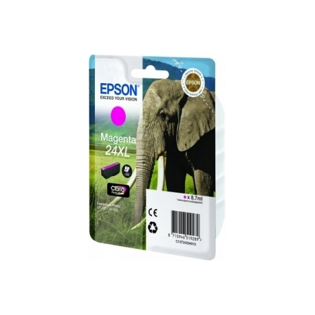 Epson 24XL - 8.7 ml - XL - magenta - original - ink cartridge - for Expression Photo XP-55, 750, 760, 850, 860, 950, 960, 970; Expression Premium XP-750, 850 - 1