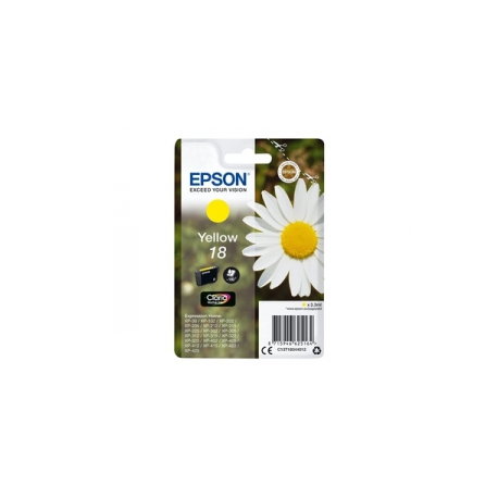 Epson 18 - 3.3 ml - yellow - original - ink cartridge - for Expression Home XP-212, 215, 225, 312, 315, 322, 325, 412, 415, 422, 425 - 0