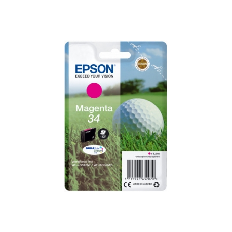 Epson 34 - 4.2 ml - magenta - original - ink cartridge - for WorkForce Pro WF-3720, WF-3720DWF, WF-3725DWF - 0