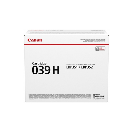 Canon 039 H - Black - original - toner cartridge - for imageCLASS LBP351dn, LBP351x, LBP352dn, LBP352x; i-SENSYS LBP351x, LBP352x; Satera LBP351i - 1