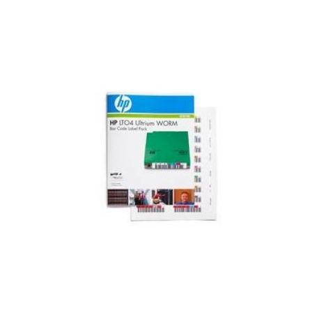 HPE Ultrium 4 WORM Bar Code Label Pack - Bar code labels - for HPE MSL2024, MSL4048; 1 / 8 G2 Tape Autoloader; LTO-4 Ultrium; StoreEver Ultrium 1840 - 0