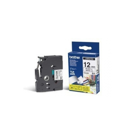 Brother TZe-231 - Standard adhesive - black on white - Roll (1.2 cm x 8 m) 1 cassette(s) laminated tape - for Brother PT-D210, D600, H110; P-Touch PT-1005, 1880, E800, H110; P-Touch Cube Plus PT-P710 - 0