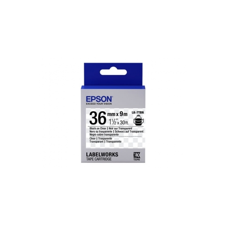 Epson LabelWorks LK-7TBN - Black on transparent - Roll (3.6 cm x 9 m) 1 cassette(s) label tape - for LabelWorks LW-1000P, LW-900P, LW-Z5000BE, LW-Z5010BE, LW-Z900FK - 1