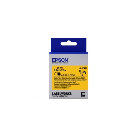 Epson LabelWorks LK-4YBA5 - Black on yellow - Roll (0.3 cm x 2.5 m) 1 roll(s) tube - for LabelWorks LW-1000, 300, 400, 600, 700, 900, K400, Z5000, Z5010, Z700, Z710, Z900 - 1