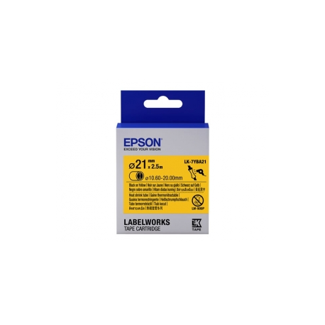 Epson LabelWorks LK-7YBA21 - Black on yellow - Roll (3.6 cm x 3 m) 1 roll(s) tube - for LabelWorks LW-1000, LW-300, LW-400, LW-600, LW-700, LW-Z5000, LW-Z5010, LW-Z900 - 0