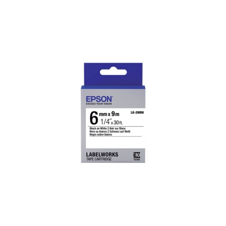 Epson LabelWorks LK-2WBN - Black on white - Roll (0.6 cm x 9 m) 1 cassette(s) label tape - for LabelWorks LW-1000, 300, 400, 600, 700, 900, K400, Z5000, Z5010, Z700, Z710, Z900 - 1
