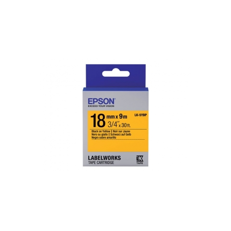 Epson LabelWorks LK-5YBP - Black on yellow - Roll (1.8 cm x 9 m) 1 cassette(s) label tape - for LabelWorks LW-1000, 400, 600, 700, 900, K400, Z5000, Z5010, Z700, Z710, Z900 - 1