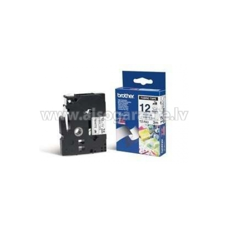 Brother TZe-FA3 - Fabric - navy blue on white - Roll (1.2 cm x 3 m) 1 cassette(s) iron-on tape - for Brother PT-D210, D600, H110; P-Touch PT-1880, D200, D450, E110, E550, E800, H110, P900 - 0