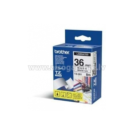 Brother TZe-261 - Standard adhesive - black on white - Roll (3.6 cm x 8 m) 1 cassette(s) laminated tape - for P-Touch PT-3600, 530, 550, 9200, 9400, 9500, 9600, 9700, 9800, D800, E800, P900, P950 - 0