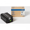 Brother HGE-151V5 - Black on clear - Roll (2.4 cm x 8 m) 5 cassette(s) laminated tape - for P-Touch PT-9500pc, PT-9700PC, PT-9800PCN