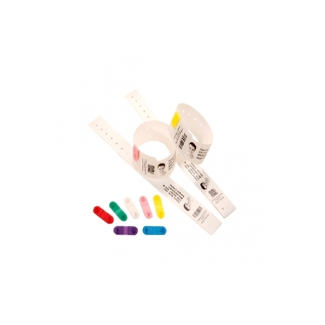 Zebra Z-Band Direct - Polypropylene (PP) - permanent acrylic adhesive - perforated - 6 mil - white, black sensing mark - 25.4 x 177.8 mm 1800 pcs. (6 roll(s) x 300) wristbands - for Zebra HC100, HC100 Patient I.D. Solution - 1