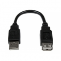 StarTech.com 6in USB 2.0 Extension Adapter Cable A to A - M / F - USB extension cable - USB (M) to USB (F) - USB 2.0 - 5.9 in - black - USBEXTAA6IN - USB extension cable - USB (M) to USB (F) - USB 2.0 - 15 cm - black - for P / N: 35FCREADBU3, MSDREADU2OTG, SU2DUPERA11, USB56KEMH2, USBDUP15, USBDUPE115, USBDUPE17