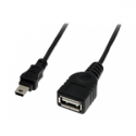 StarTech.com 1 ft Mini USB 2.0 Cable - USB A to Mini B F / M - USB cable - USB (F) to mini-USB Type B (M) - USB 2.0 - 1 ft - black - USBMUSBFM1 - USB cable - USB (F) to mini-USB Type B (M) - USB 2.0 - 30 cm - black