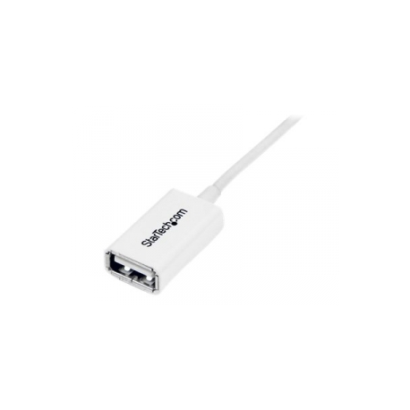 StarTech.com 1m White USB 2.0 Extension Cable Cord - A to A - USB Male to Female Cable - 1x USB A (M), 1x USB A (F) - White, 1 meter (USBEXTPAA1MW) - USB extension cable - USB (F) to USB (M) - USB 2.0 - 1 m - molded - white - for P / N: MSDREADU2OTG, USBEXTPAA2MW, USBEXTPAA3MW, USBPAUB1MW, USBPAUB2MW, USBPAUB50CMW - 0