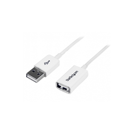 StarTech.com 1m White USB 2.0 Extension Cable Cord - A to A - USB Male to Female Cable - 1x USB A (M), 1x USB A (F) - White, 1 meter (USBEXTPAA1MW) - USB extension cable - USB (F) to USB (M) - USB 2.0 - 1 m - molded - white - for P / N: MSDREADU2OTG, USBEXTPAA2MW, USBEXTPAA3MW, USBPAUB1MW, USBPAUB2MW, USBPAUB50CMW - 3