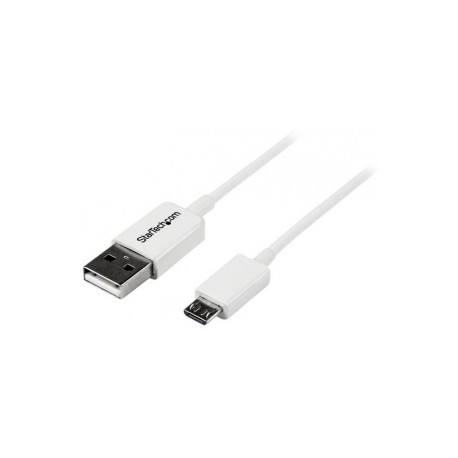 StarTech.com 0.5m White Micro USB Cable Cord - A to Micro B - Micro USB Charging Data Cable - USB 2.0 - 1x USB A Male, 1x USB Micro B Male (USBPAUB50CMW) - USB cable - Micro-USB Type B (M) to USB (M) - USB 2.0 - 0.5 m - molded - white - for P / N: HB30C4AFS, USB3SMDOCK4K, USBEXTPAA2MW, USBEXTPAA3MW, USBPAUB1MW, USBPAUB2MW - 3