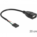 DeLOCK - USB internal to external cable - USB (F) to 4 pin USB 2.0 header (F) - 20 cm