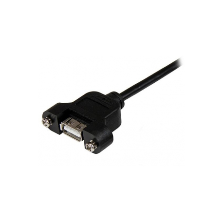 StarTech.com 2 ft Panel Mount USB Cable A to A F / M - Panel Mount USB Extension USB A-Female to A-Male Adapter Cable 2ft - USB-A (F) Port (USBPNLAFAM2) - USB extension cable - USB (F) to USB (M) - 60 cm - molded, thumbscrews - black - for P / N: UUSBOTG - 1