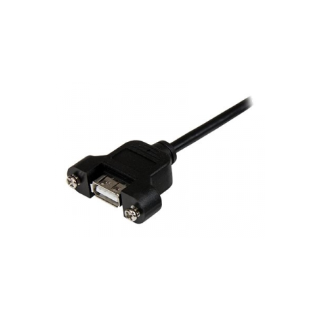 StarTech.com 1 ft Panel Mount USB Cable A to A - F / M - USB extension cable - USB (M) to USB (F) - USB 2.0 - 1 ft - molded, thumbscrews - black - USBPNLAFAM1 - USB extension cable - USB (M) to USB (F) - USB 2.0 - 30 cm - molded, thumbscrews - black - for P / N: UUSBOTG - 1